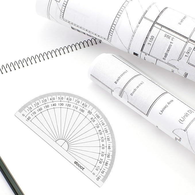 EBOOT 50 Pcs Math Protractors Plastic Protractor 180 Degrees, 4 Inches - Image 6