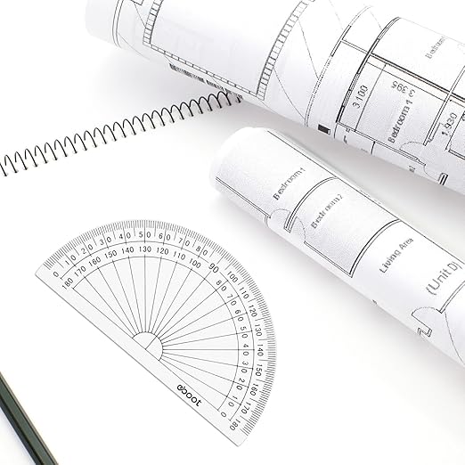 eBoot 28 Pack Clear 180 Degree Plastic Protractors - Image 6