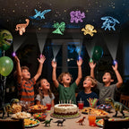 LovesTown 24PCS Dinosaur Party Favors, LED Light up Finger Lights Glow in The - Image 2