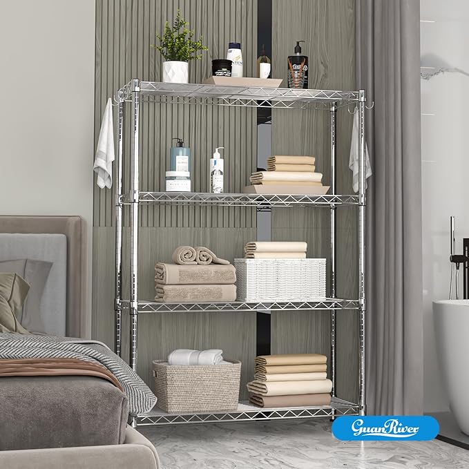 Guan River 4-Shelf Adjustable Metal Shelf Wire Shelving Unit Storage Rack - Image 8