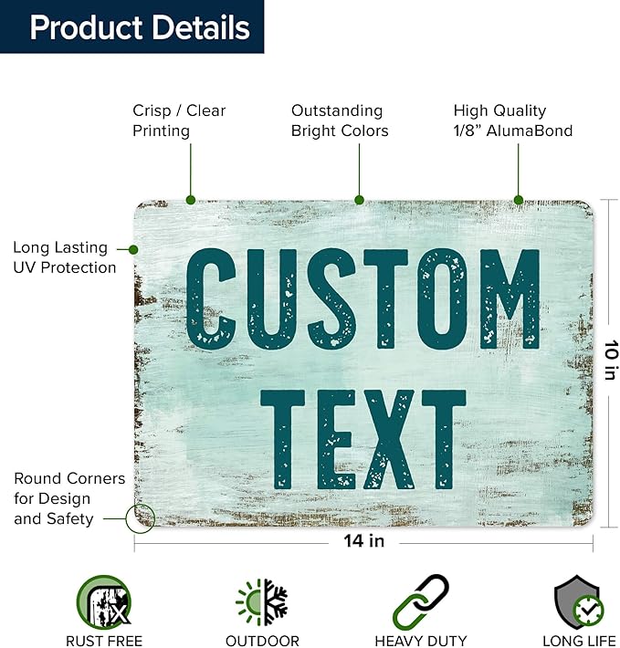 Custom Sign, Custom Street Sign, 11 Font Colors, 13 Font Styles, 4 Hole Options - Image 6