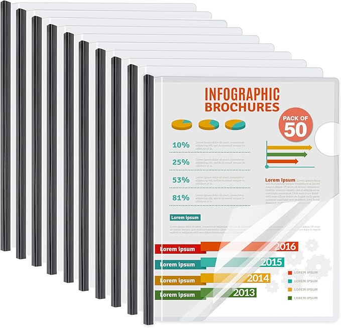 50 Pack Report Covers with Sliding Bar by Unknown
