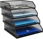 Natwind 4-Tier Stackable Paper Tray, Metal Mesh Desktop Organizer, A4 Paper - Image 9