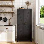 cofar 61" metal pantry cabinet in black, modern, main product view