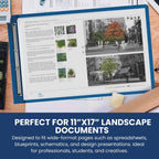 10 Pack 11x17 Pressboard Report Covers, 3 Inch Capacity, Metal Prong | Holds 240 Pages, Heavy-Duty Landscape Folder for Blueprints and Reports, Blue Fiberboard Binder - Performore