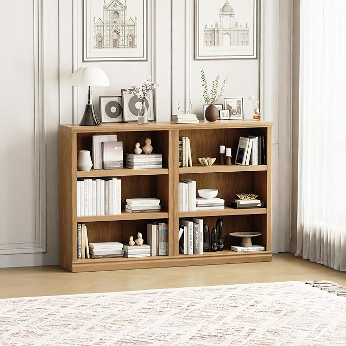 blini 3-Shelf Bookcase Wooden Bookshelves 33in Wide Floor Standing Display - Image 9