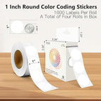 White 1 Inch Round Color Coding Labels - Image 2