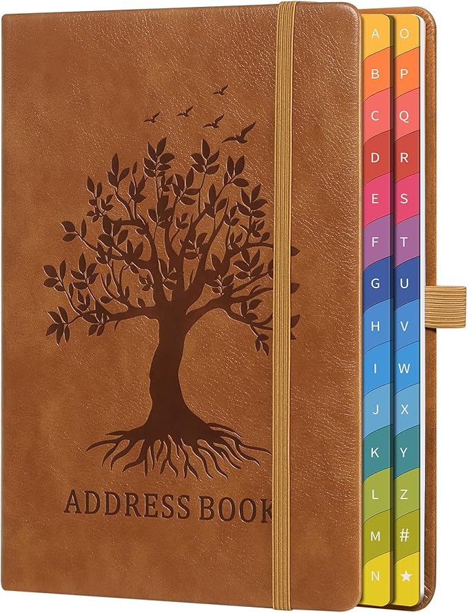 Address Book with Colorful Alphabetical Tabs by ZXHQ