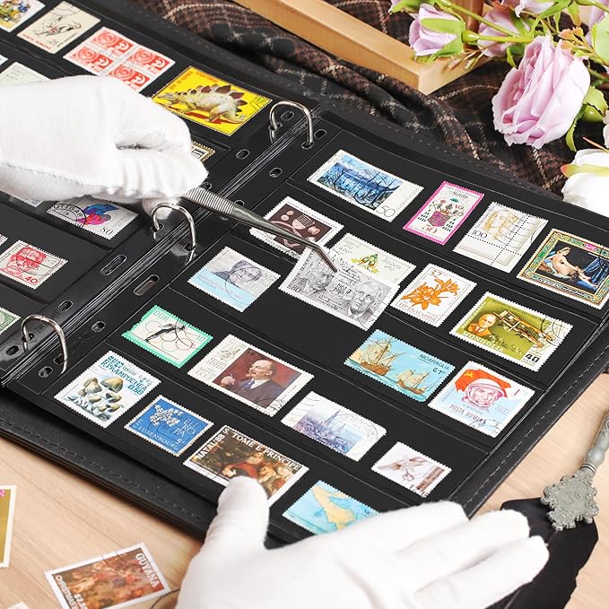 10 Sheets 20 Pages Postage Stamp Album Pages, 5 Pockets 7.7X 1.97in Stamp - Image 6