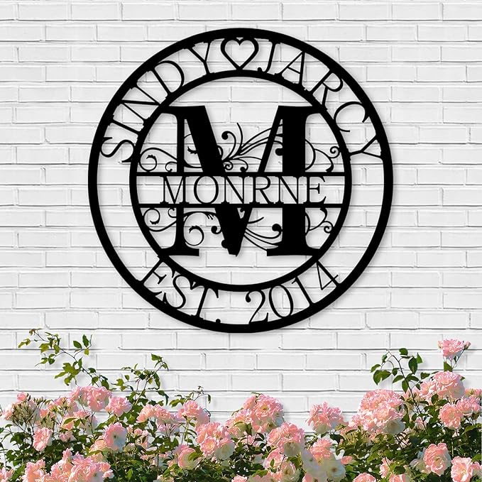 Custom Metal Sign | Personalized Family Name Sign | Monogram Wall Decor | Metal by Dyoart