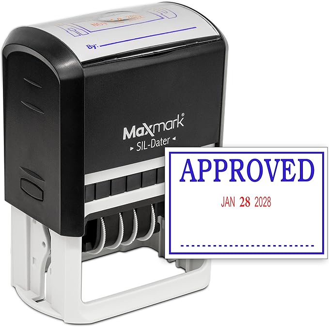 MaxMark Large Self-Inking Rubber Date Office Stamp by Maxmark