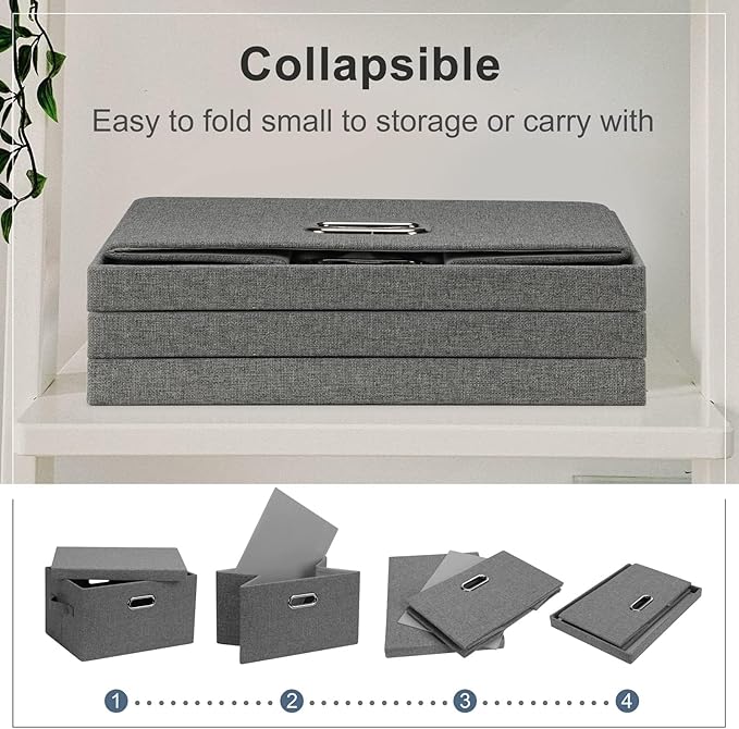 Graciadeco Medium 15" 21 Quart Collapsible Stackable Storage Bins - Image 4
