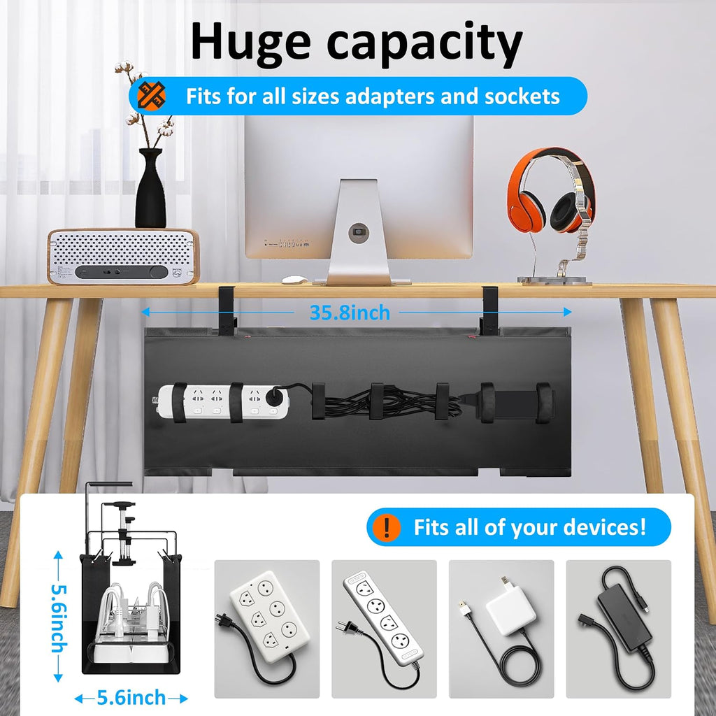 under desk cable management tray - under desk shown in use
