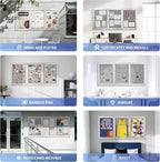 SWANCROWN Weather Resistant Enclosed Bulletin Board Gray Fabric Displays Boards - Image 8