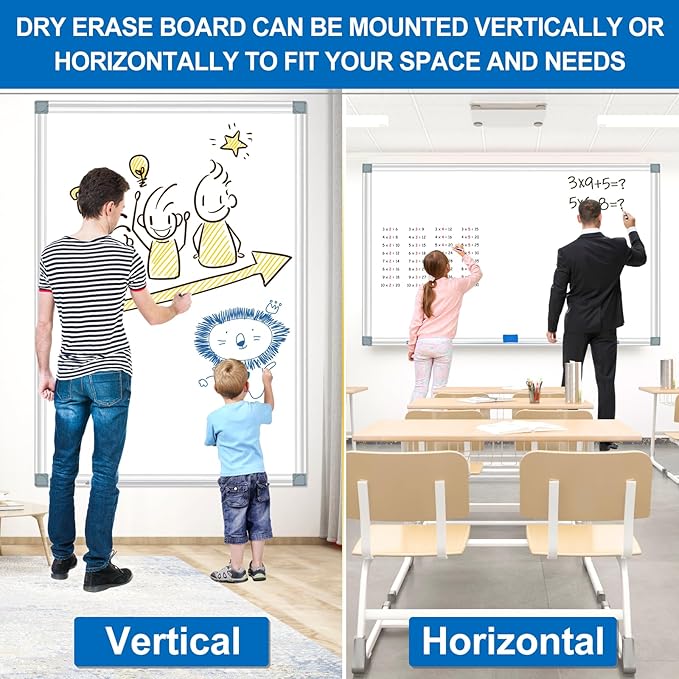 H-Qprobd 6'x4' Large Magnetic White Board Dry Erase Whiteboard - Image 6
