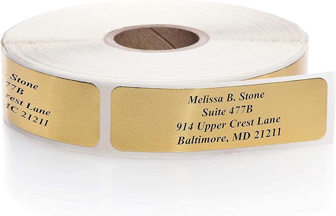 Gold Foil Personalized Return Address Labels Without Dispenser by ArtisticDirect