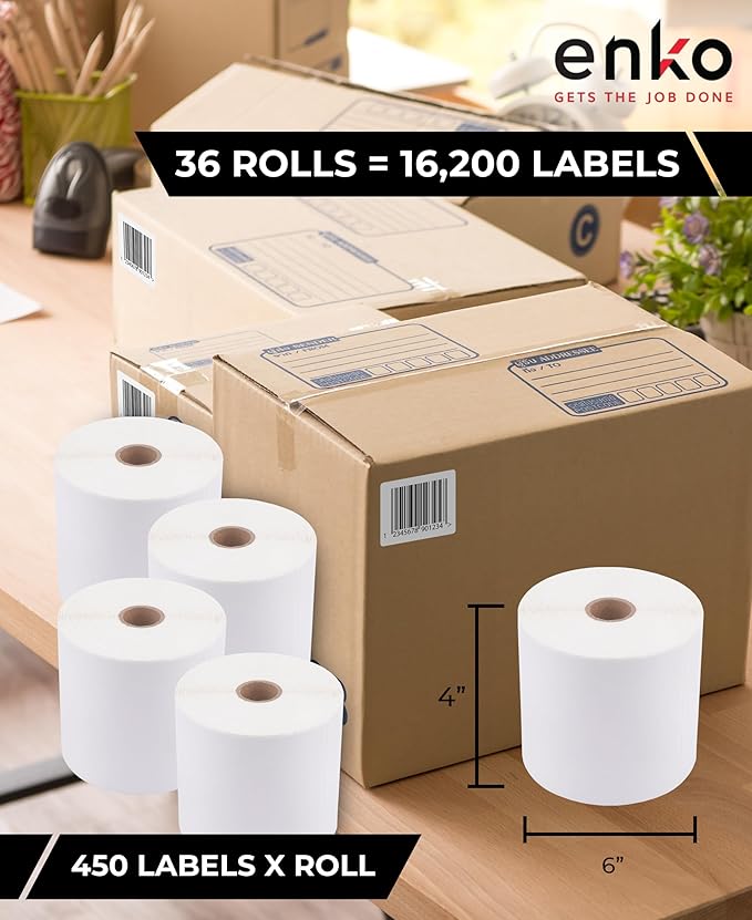 enKo 4 x 6 Direct Thermal Address & Shipping Labels Compatible - Image 2