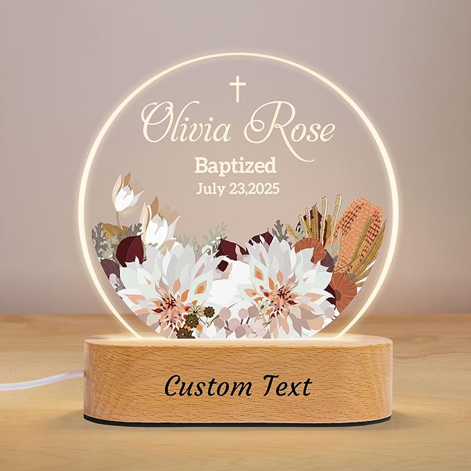 7GEEFT Personalized Baby Gifts for Kids, Custom Flower Acrylic Sign Plaque by Unknown