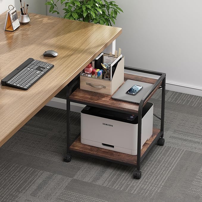 Fannova Under Desk Printer Stand, 20 Inches Deep Large Printer Table - Image 6