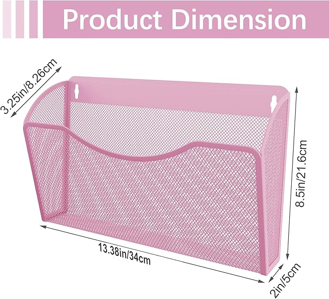 EasyPAG Single Pocket Wall File Organizer, Mesh Hanging File Folder Organizer - Image 7