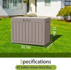Decksplore 45 Gallon Outdoor Storage Box Waterproof Lockable Resin Deck Box - Image 5