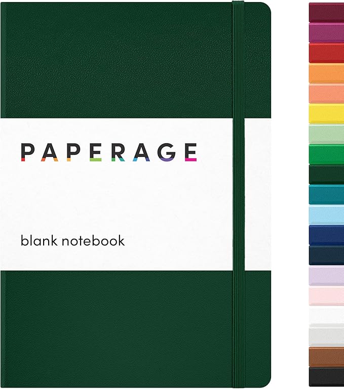 PAPERAGE Blank Journal Notebook, 160 Pages, Medium 5.6 in x 8 in by PAPERAGE