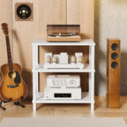 LELELINKY 3-Tier AV Media Player Stand Set of 2, Wooden TV Stand, Game Console - Image 8