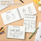 Engrowtic 6 Pack Graph Paper Spiral Notepad A5 Top Wirebound Notepad Grid - Image 3