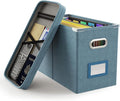 Oterri File Organizer Box with Lid, Hanging Filing File Box with Mesh Pocket by Oterri