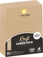 Kraft Cardstock Thick Paper 50 Sheets, 8.5" x 11" Heavyweight 92lb Cover Card by BearBoss