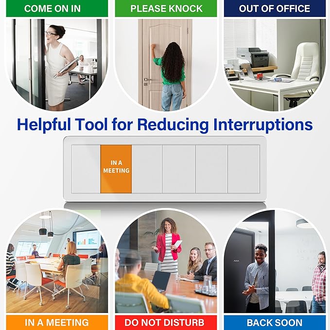 Office Door Signs with 6 Printed Status Options – Do Not Disturb, Out of Office - Image 8