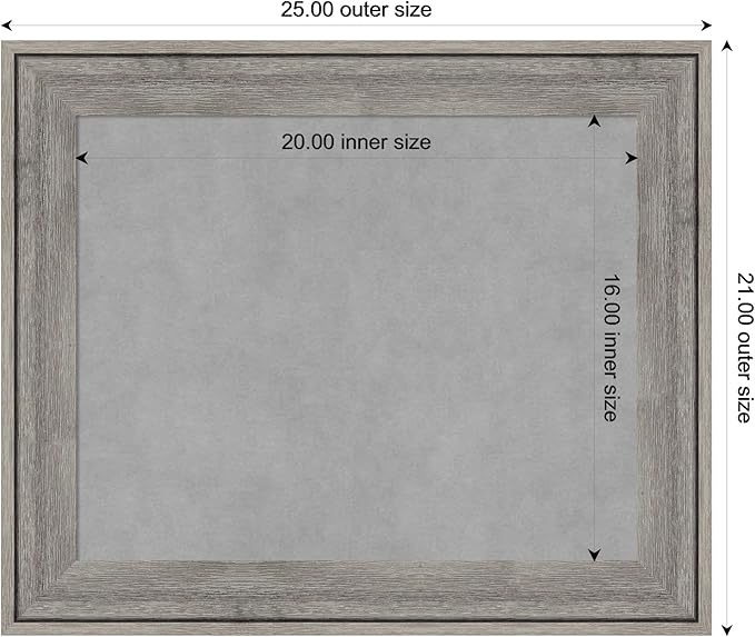 Amanti Art Grey Framed Magnetic Board 21x25 Small Vision Board - Image 4