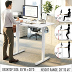 SHW 55 x 28 Inches Electric Height Adjustable Standing Desk - Image 6