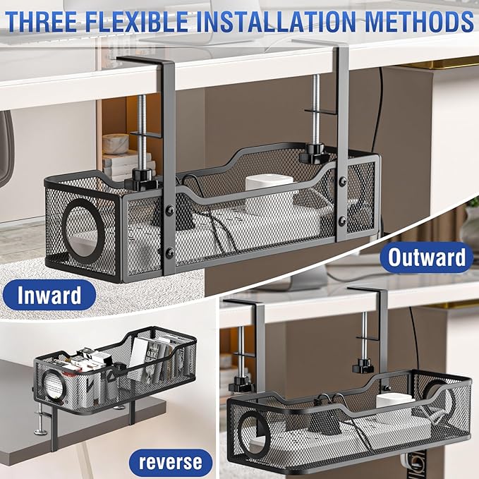 Under Desk Cable Management Tray, GZOKMOG Cord Management - Image 6