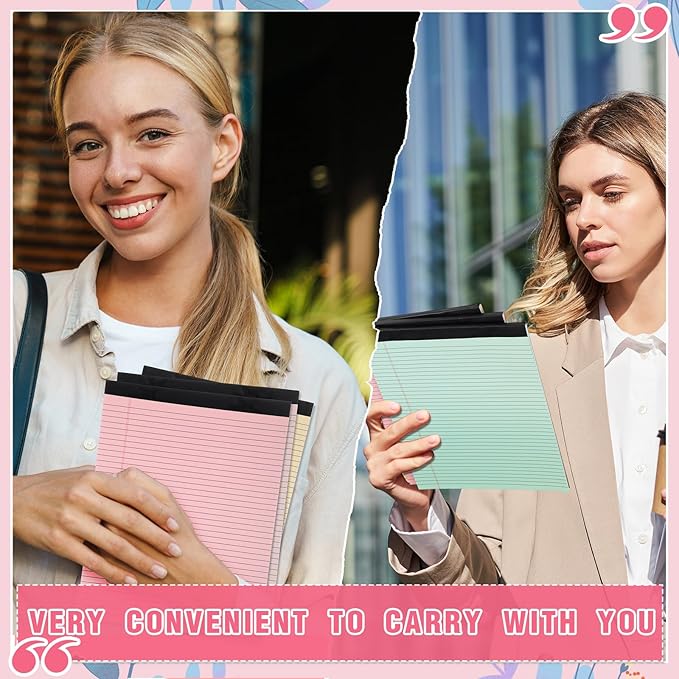 Fuutreo 8 Pcs 8.5'' x 11'' Colored Legal Pad Writing Pads Narrow Ruled 50 - Image 5