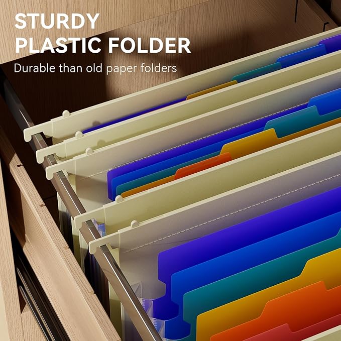 ThinkTex Plastic Expanding Hanging File Folders, 7 Innovative 1.2" Accordion - Image 3