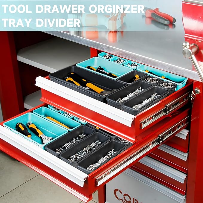 FLYVOLE Tool Box Organizer Tray, Toolbox Desk Drawer Organizer, Tool Box Tray - Image 3