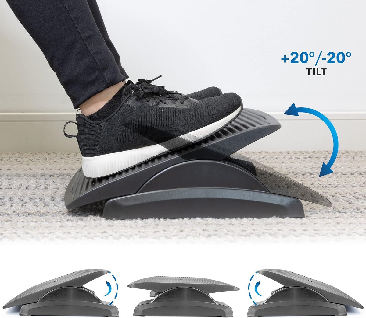 Mount-It! Foot Rest Under Desk, Large 17.5x13.5 in, 20° Tilt & Texture
