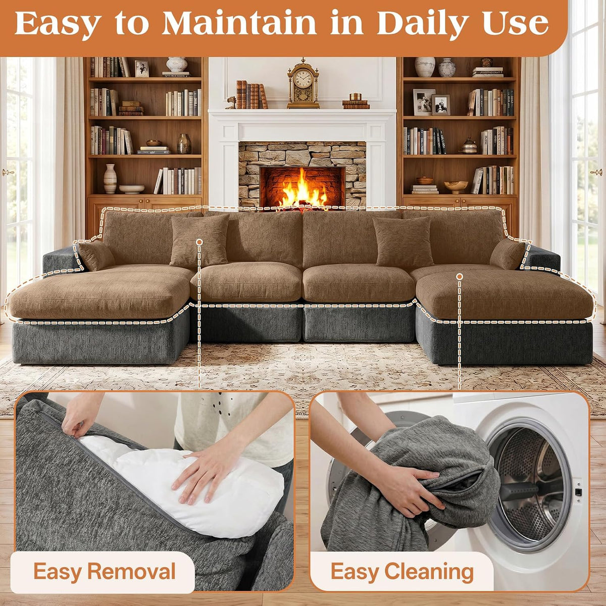 Ottoman Module for Cloud Modular Sectional Sofa