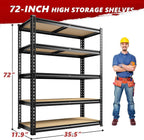 reibii 2 pack garage shelving for basement, heavy, close-up detail