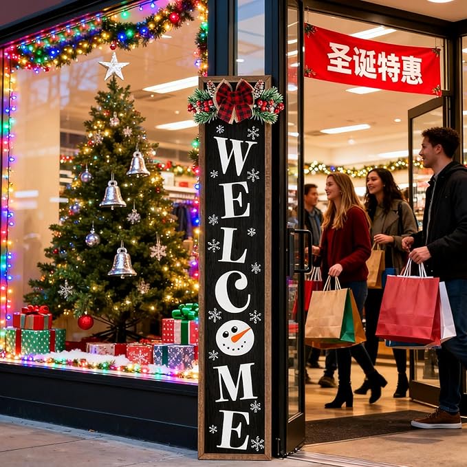 Double-sided Merry Christmas Wooden Sign Stand - Image 6