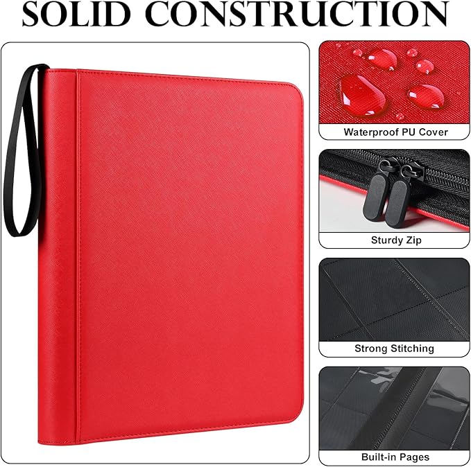 GEAoffice Premium Top Loader Binder 9 Pockets, Waterproof PU Leather Card Binder - Image 3