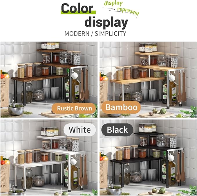 BMOSU Kitchen Corner Shelf Countertop Organizer - Image 6
