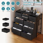 LUMTOK 10-Drawer Dresser, Fabric Dressers Drawers - Image 4