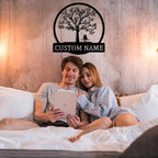 Personalized Valentines Metal Wall Sign, Custom Infinity Heart Love Couple Name - Image 2