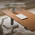 Desktronic HomePro Standing Desk 80x30 — Made in Europe, Ergonomic Sit Stand Home Office Desk, Electric Height Adjustable, Dual Motor, USB & USB-C Charging, Wobble-Free, Touchscreen, 3 Memory Presets