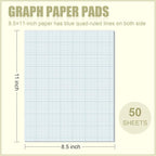 Ctosree 3 Pcs 8.5 x 11 Quadrille Pads 10 Squares Per Graph Paper Pad Back to - Image 2
