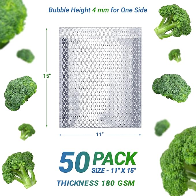 Amiff Silver Thermal Bubble Mailer, 11 x 15 Inches. 50 Pack Metallic Bubble - Image 2