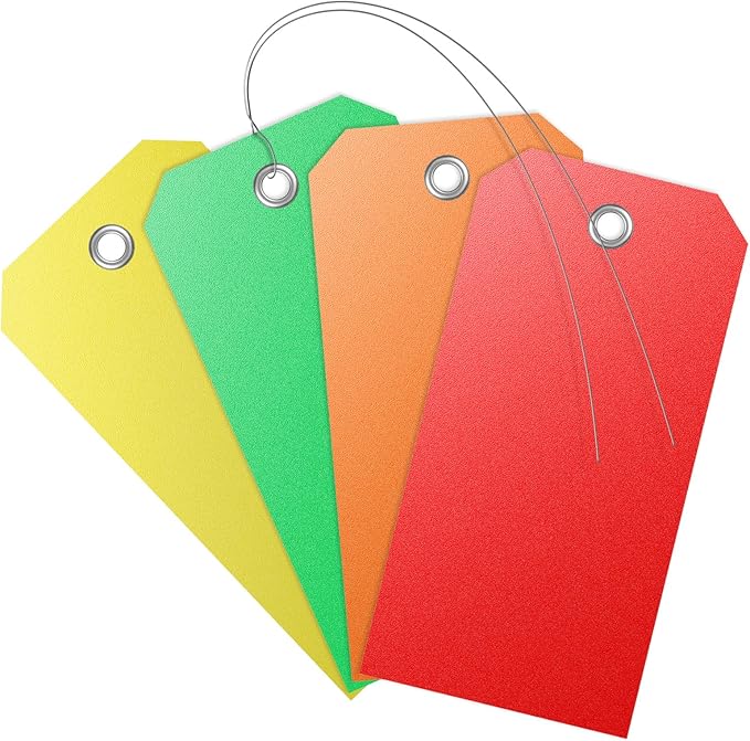 Uniclife 120 Pcs Plastic Tags for Labeling 4 Colors, 4.7"x 2.36" Plastic by UnicLife