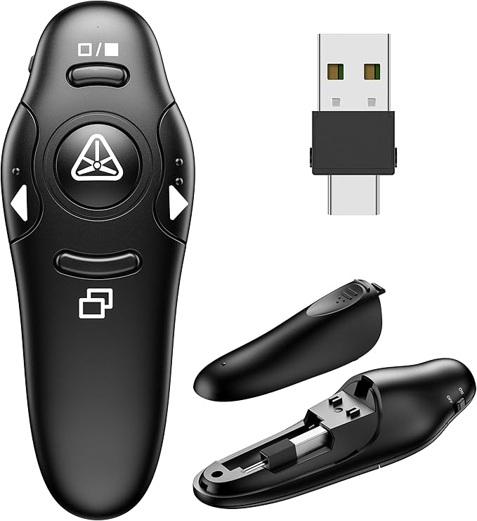 USB Type C Presentation Clicker Wireless Presenter Remote Clicker by DinoFire